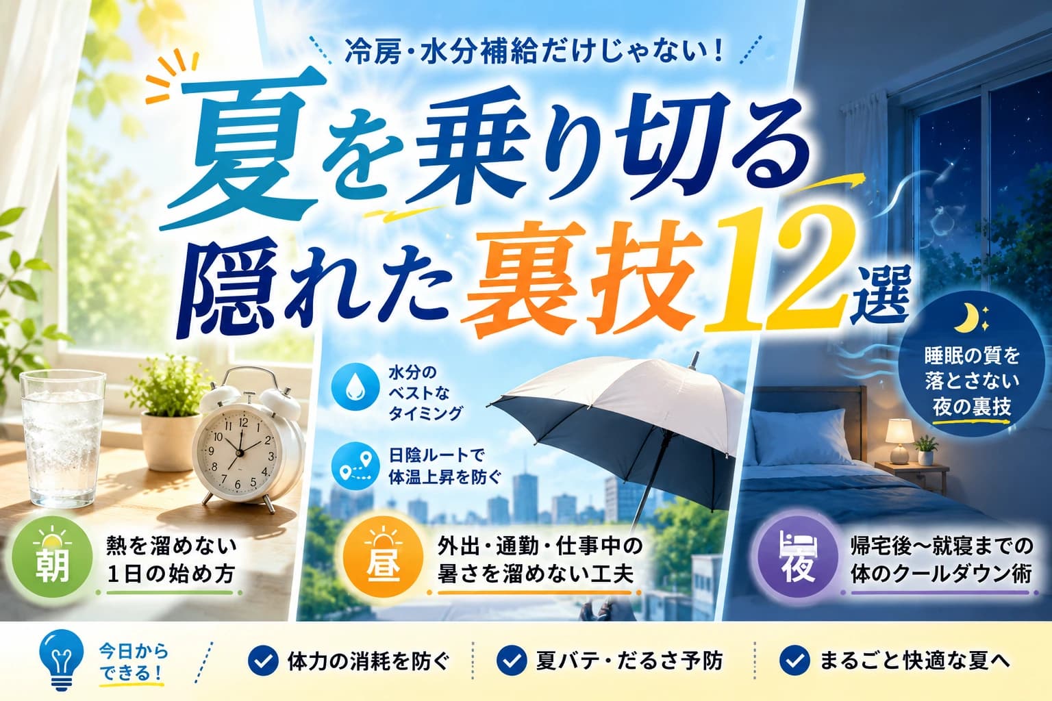 夏を乗り切る隠れた裏技12選|冷房・水分補給だけでは足りない「暑さを溜めない生活導線」